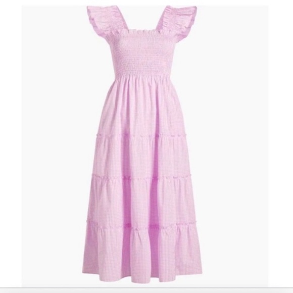 Hill House The Ellie Nap Dress Pink Gingham Ruffle Midi Dress Size Small NWT - Picture 14 of 14